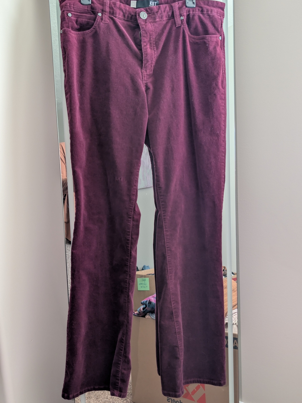 Kut from the Kloth Plum Corduroy Wide Leg Pants